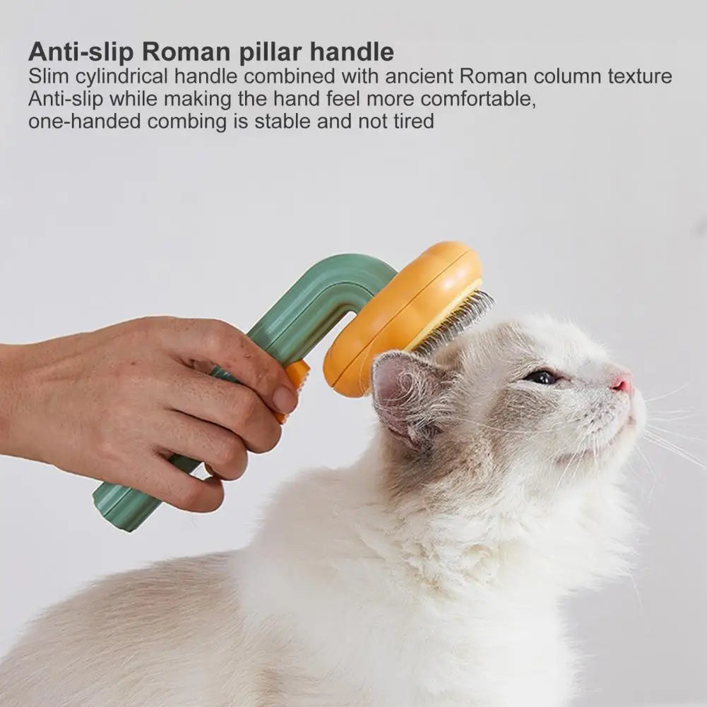 One-Click Cleaning Slicker Brush for Pets; Hair Removal Comb for Cats & Dogs,;Easy-Clean Button for fast cleaning;