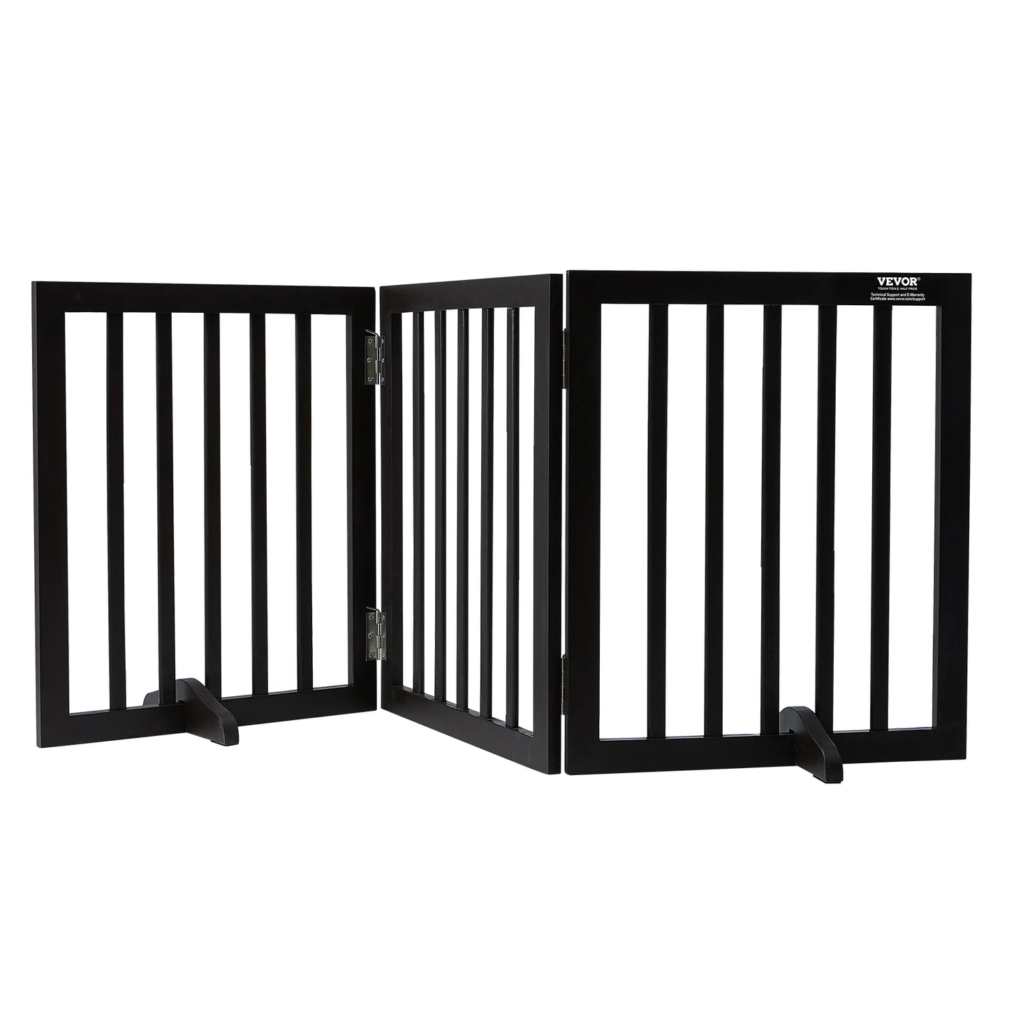 Freestanding Wood Pet Gate; 3 Panels Foldable ;Adjustable