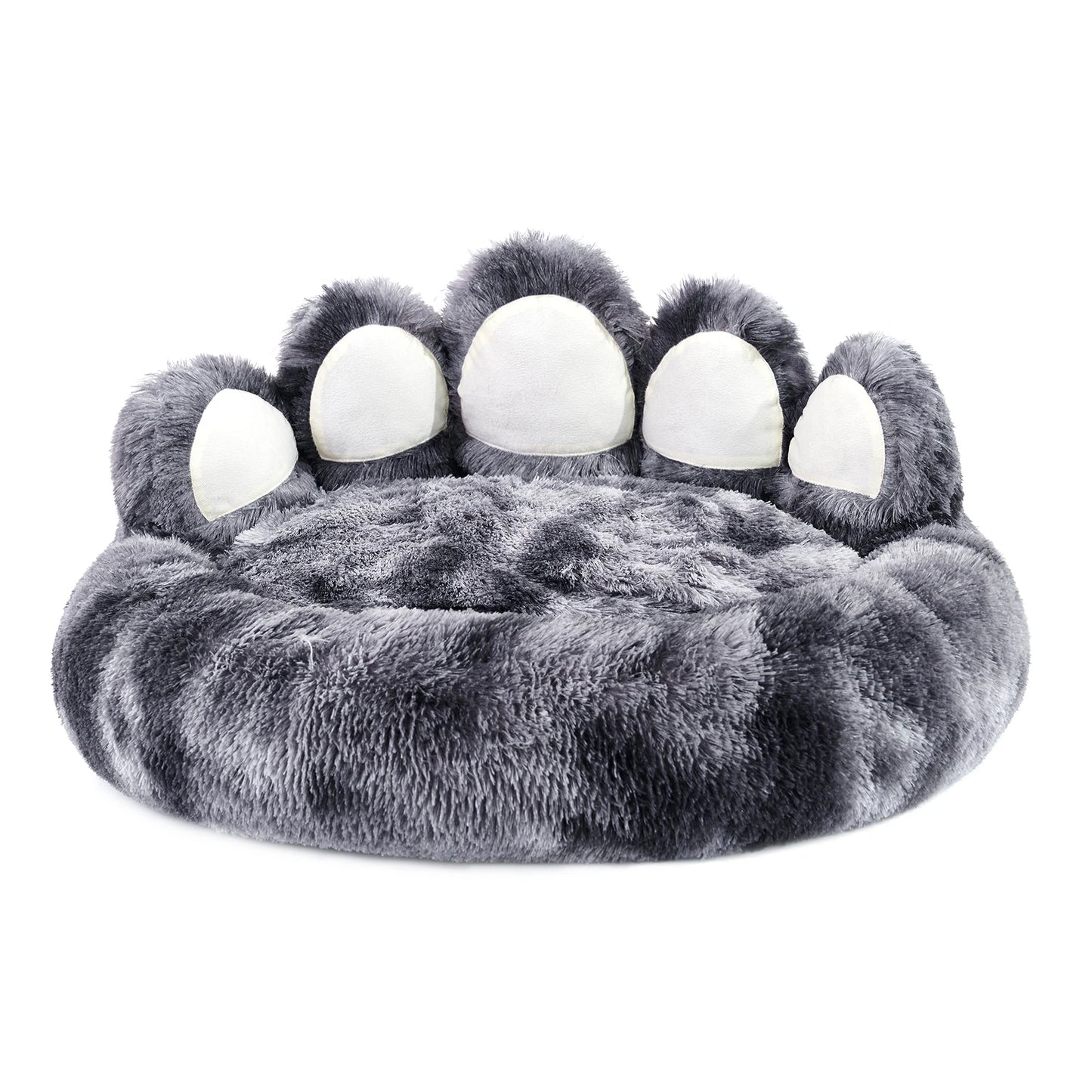 Comfy Pet Bed Paw Shape; WarmBed PlushDog/ Cat;