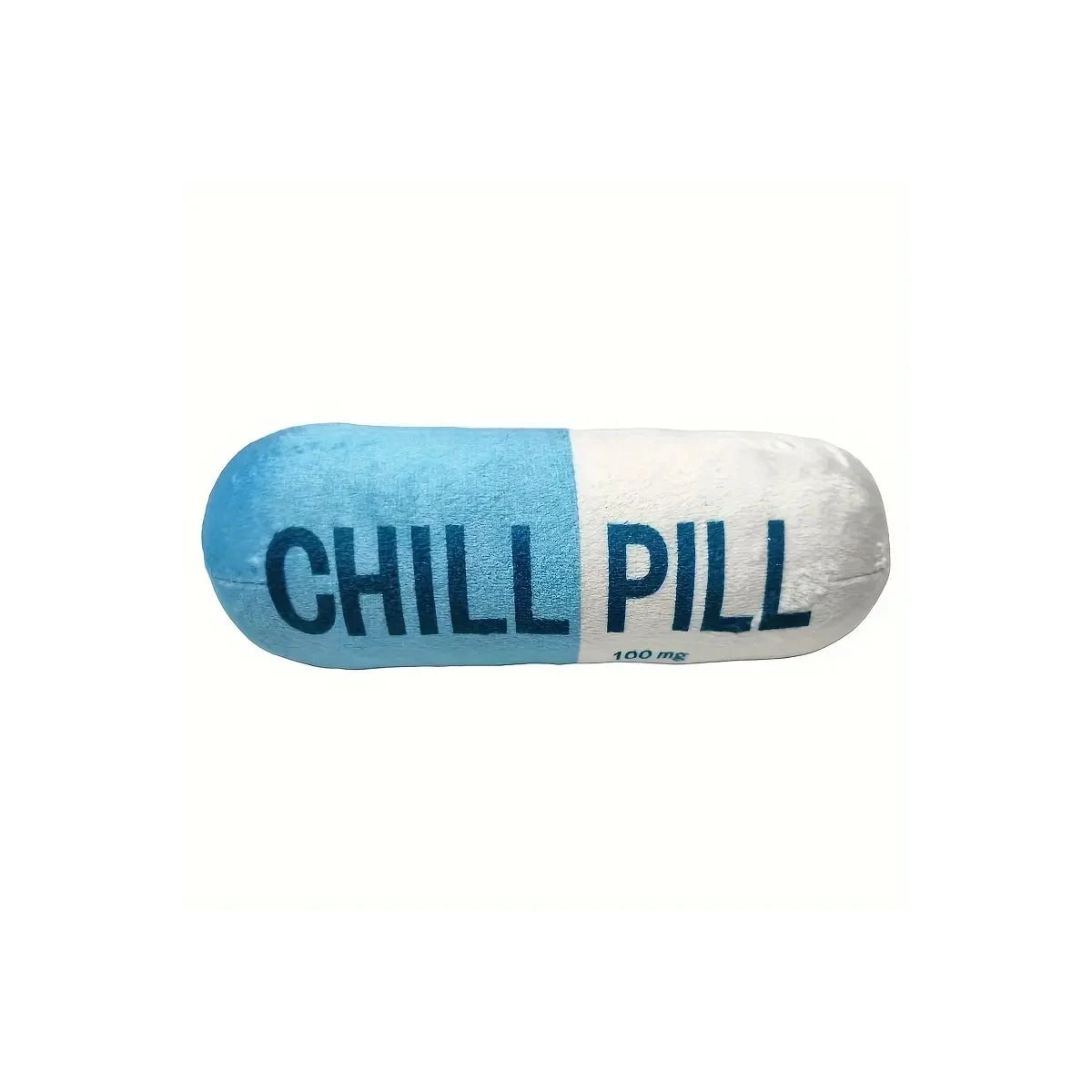 Interactive Plush Pill-Shaped Dog Toy with Squeaker;