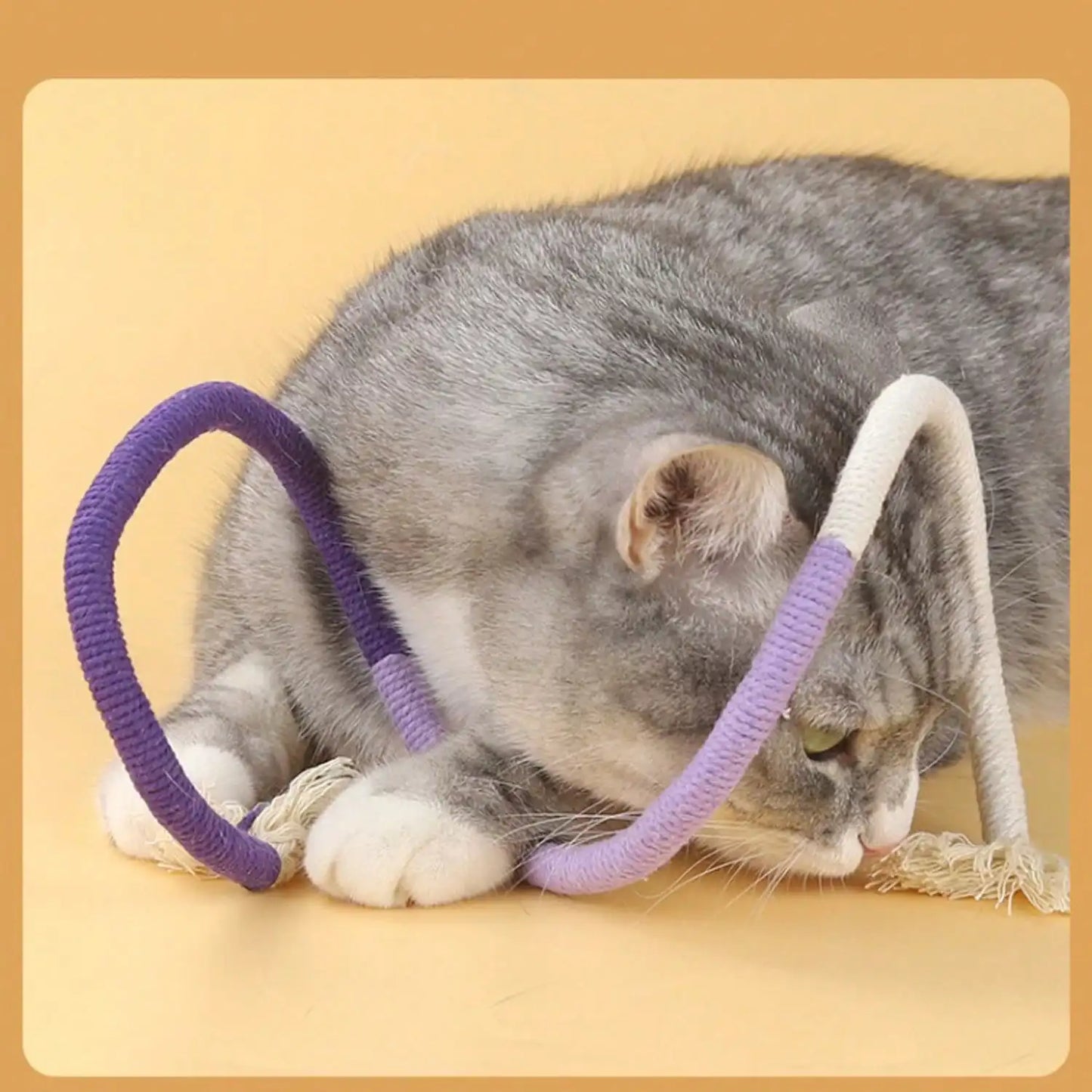 Color Blocking Cotton Rope Safe Cat Toys;