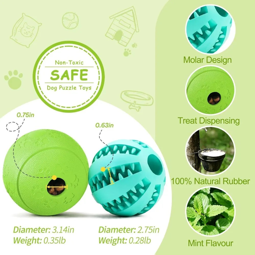 Dog Toys for Treat Dispensing; Teething Treat Ball; Slow Feeder;