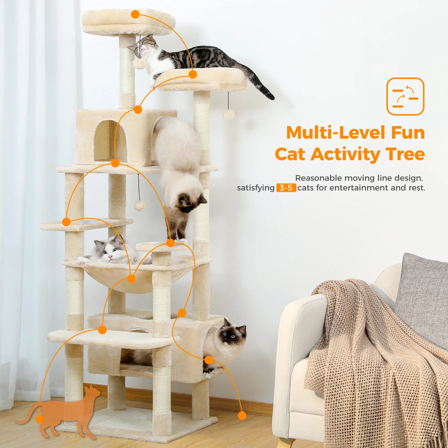 Large Cat Tree & Tower for Indoor Cats
