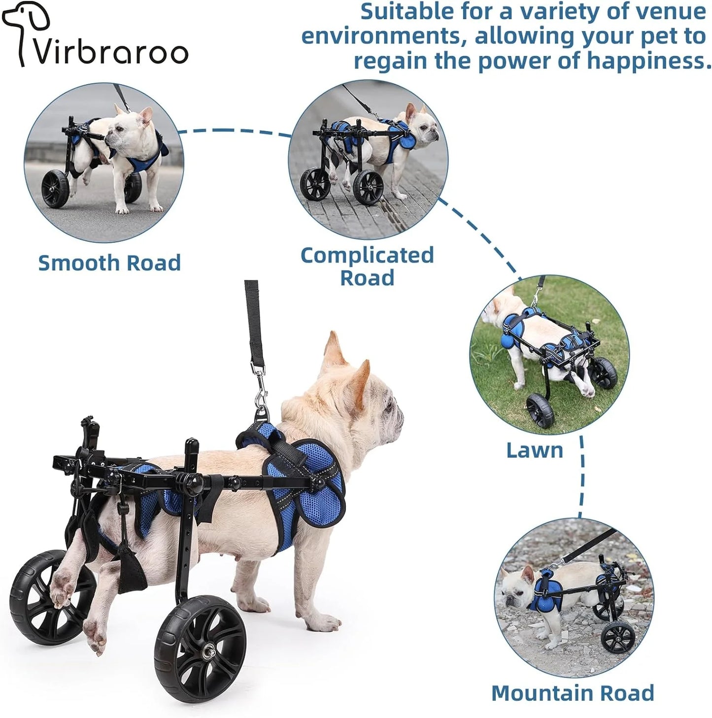 Dog Wheelchair for Back Legs;Adjustable Dog Wheelchair,