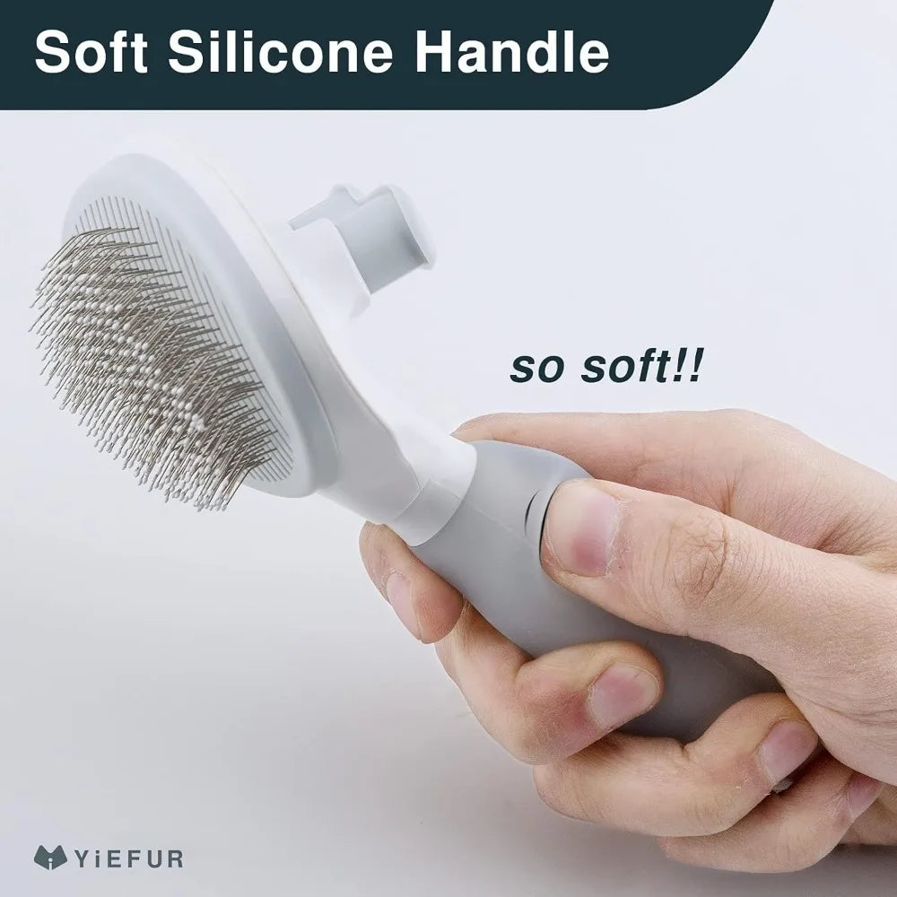 Cat Brush for Shedding;Soft Silicone Self Cleaning Brush for Short and Long Haired Cats;