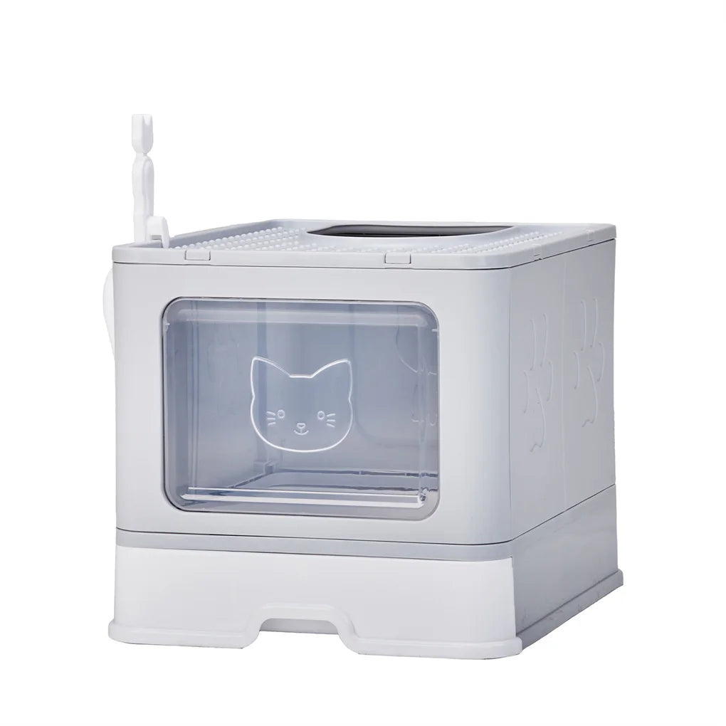 Enclosed Cat Litter Box ; , Detachable Lid; Cat Toilet w/ Scoop