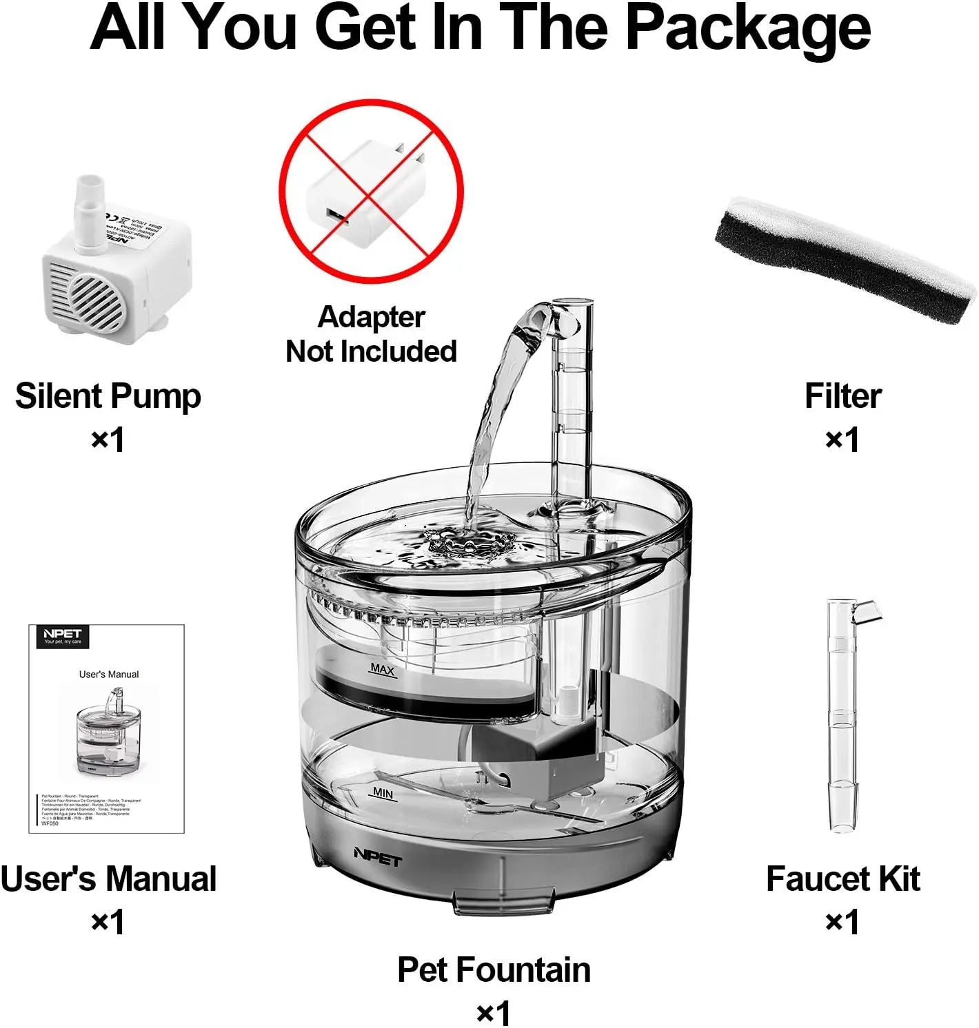 Cat Water Fountain; Automatic Pet Drinking Fountain;