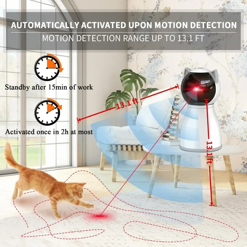 Laser Cat Toys for Indoor Cats; Motion Activated Rechargeable [