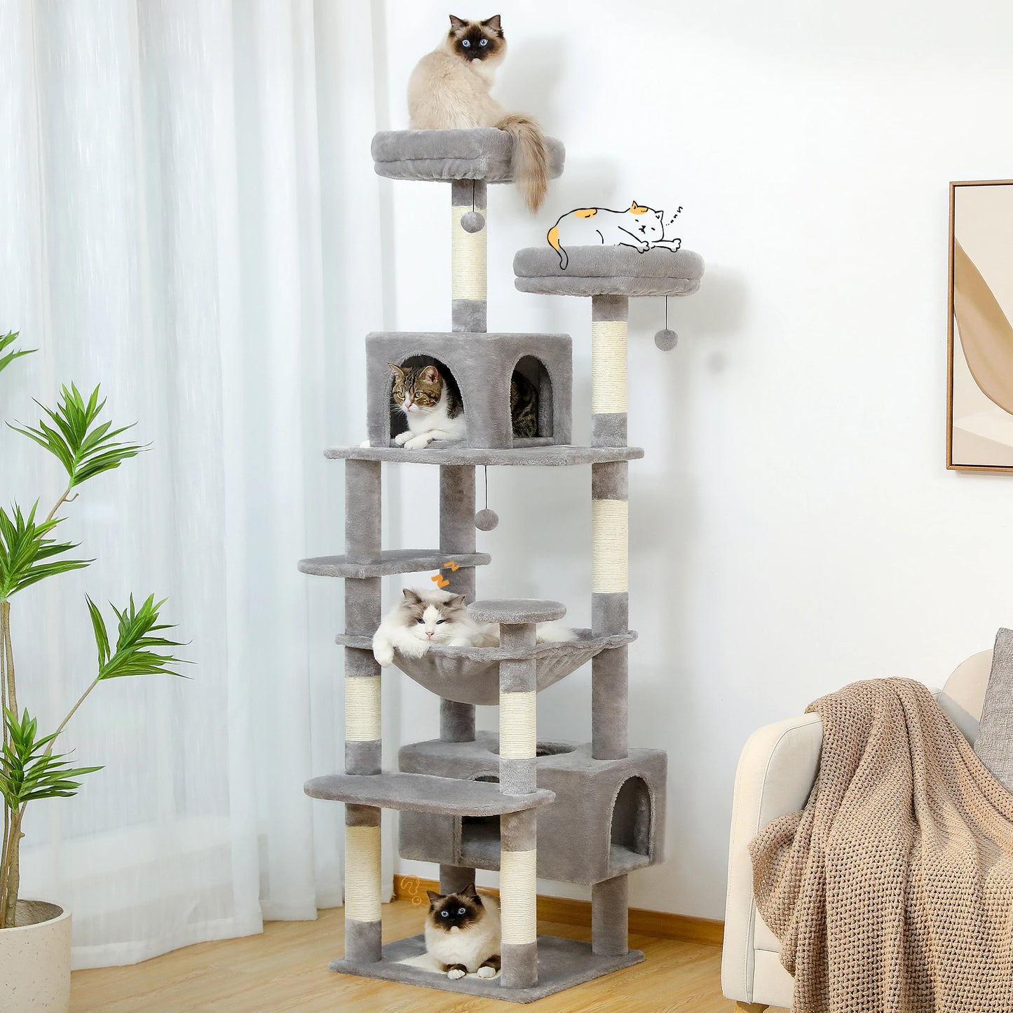 Large Cat Tree & Tower for Indoor Cats