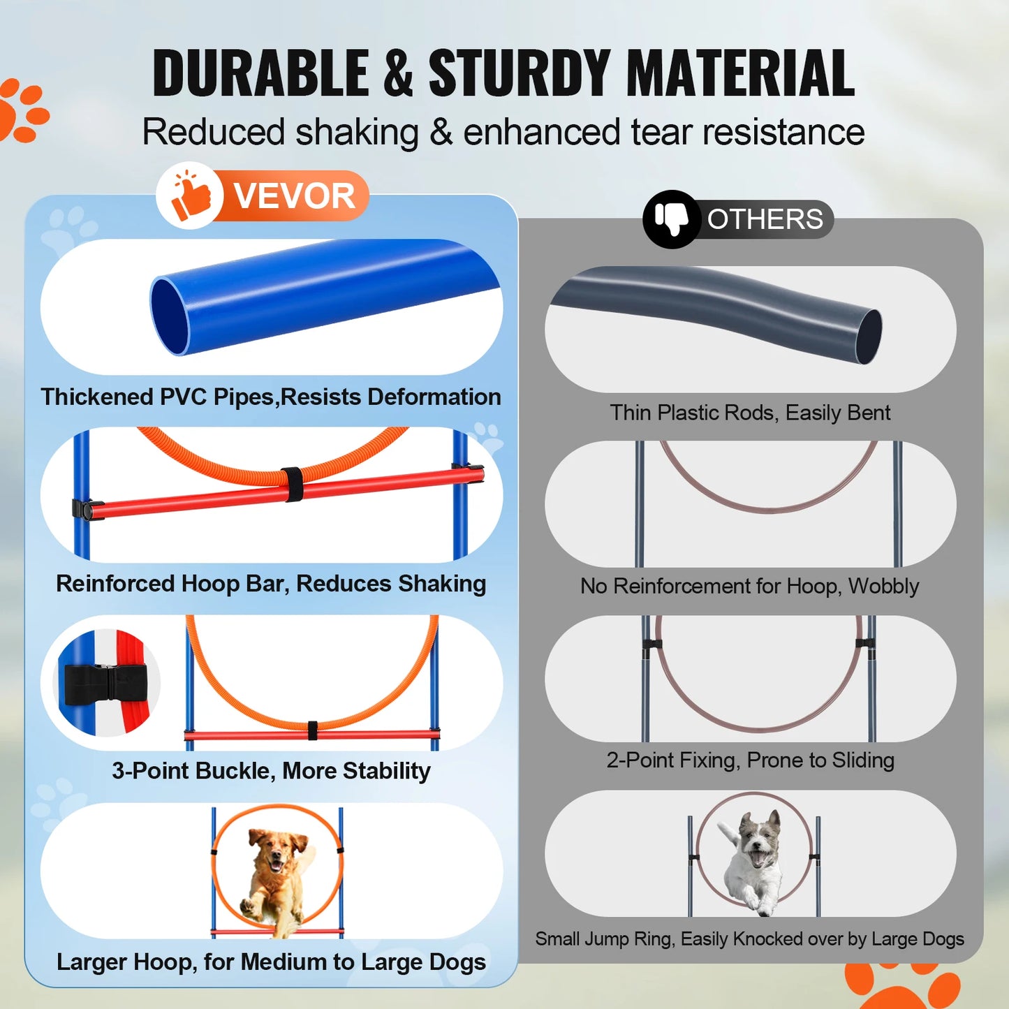 Dog Agility Training Equipment 7pc. Set;Storage bag;