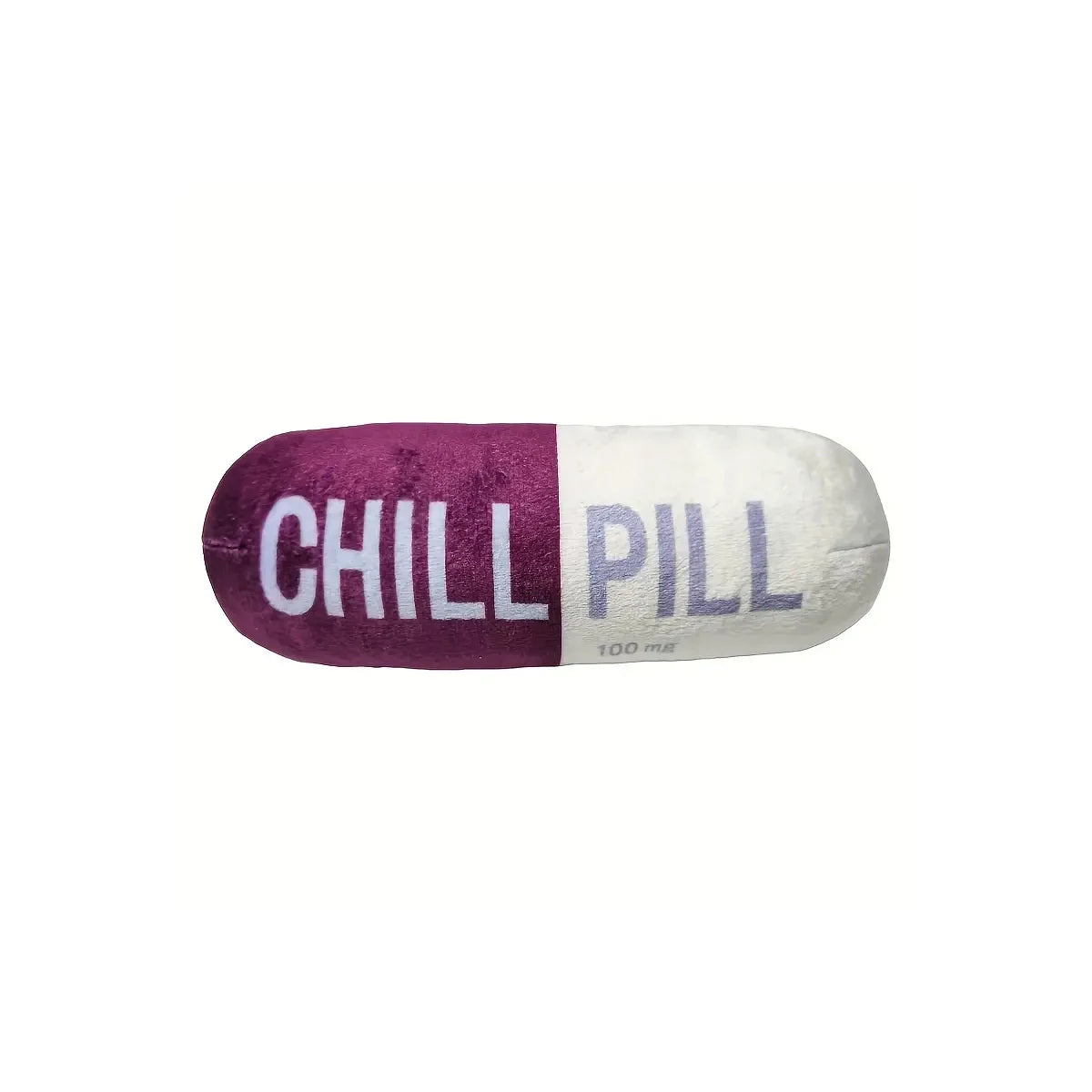 Interactive Plush Pill-Shaped Dog Toy with Squeaker;