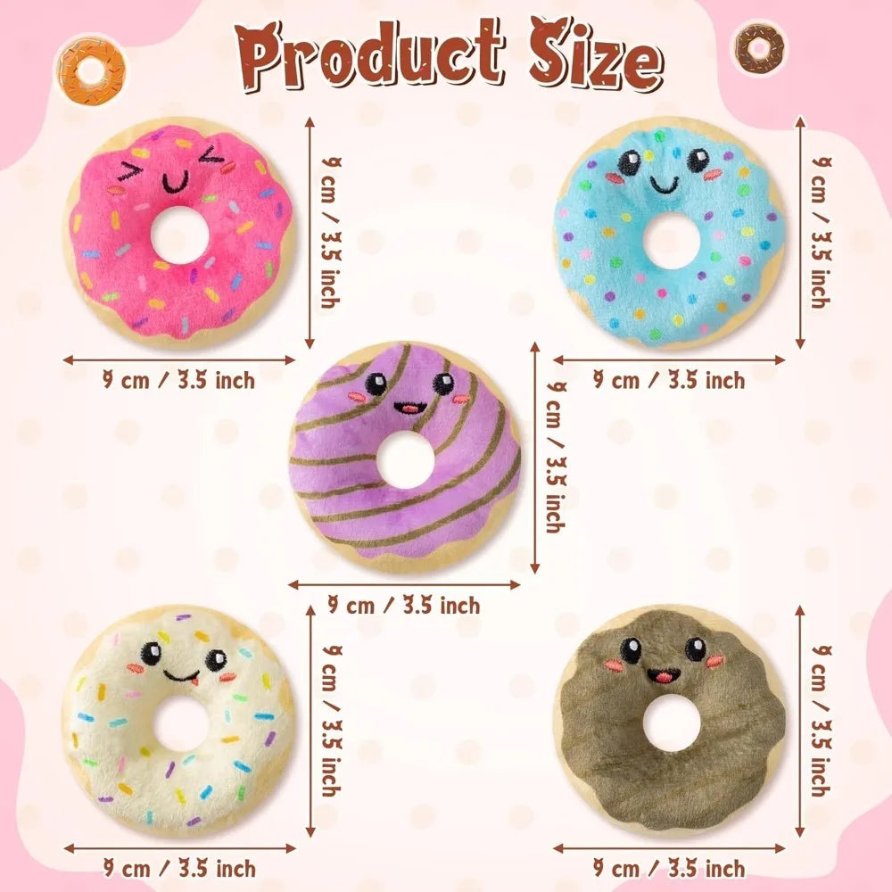 5 pc. Donut Catnip Toys; Indoor Cats Chew ;