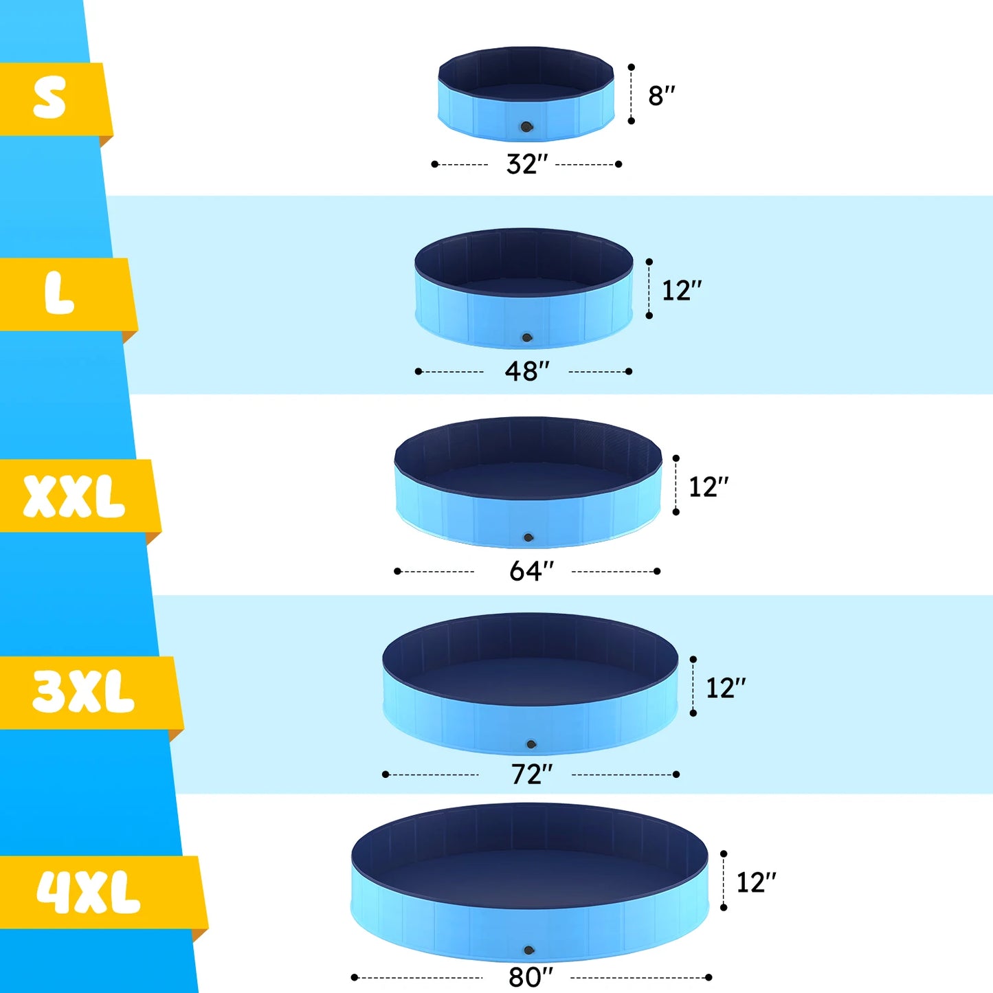 Portable Dog Pool, Pet Swimming Tub,;