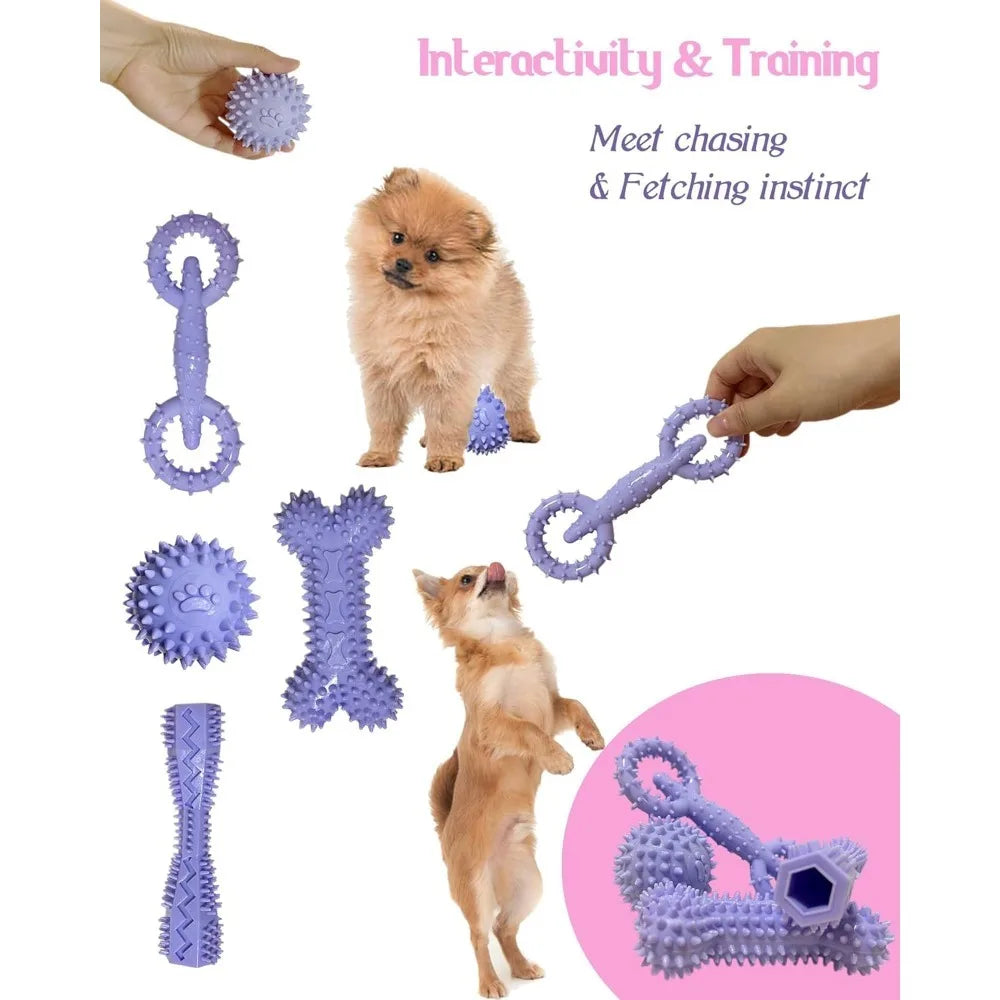 Puppy Toys for 2-8 Months; Dog Chew Toy for Small Puppies ;Teething Toys for puppies soft rubber;