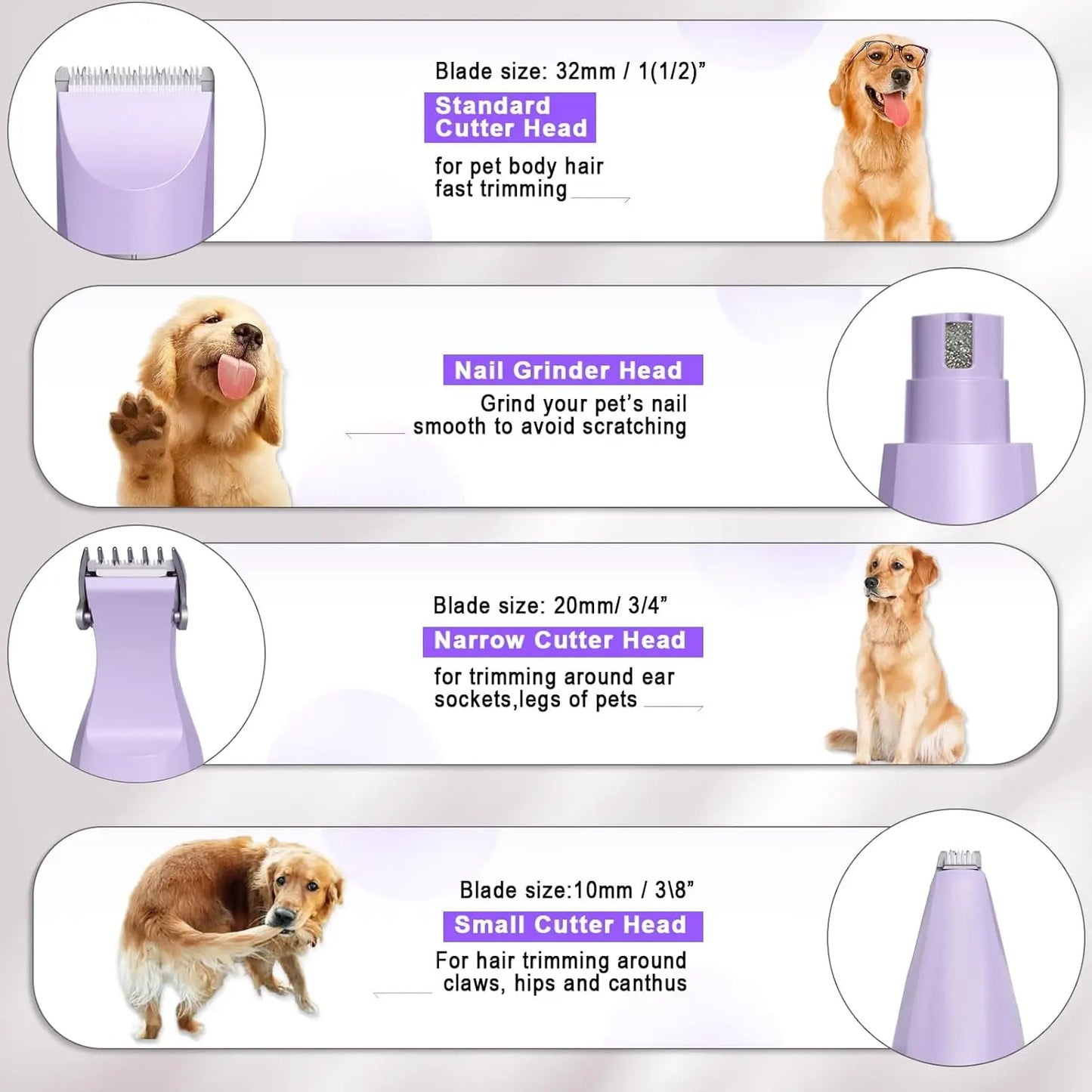 Pet Grooming Clippers Kt iCordless;Electric Rechargeable ;Trimmer Tools;Cordless Quiet Pet Nail Paw Grinder;