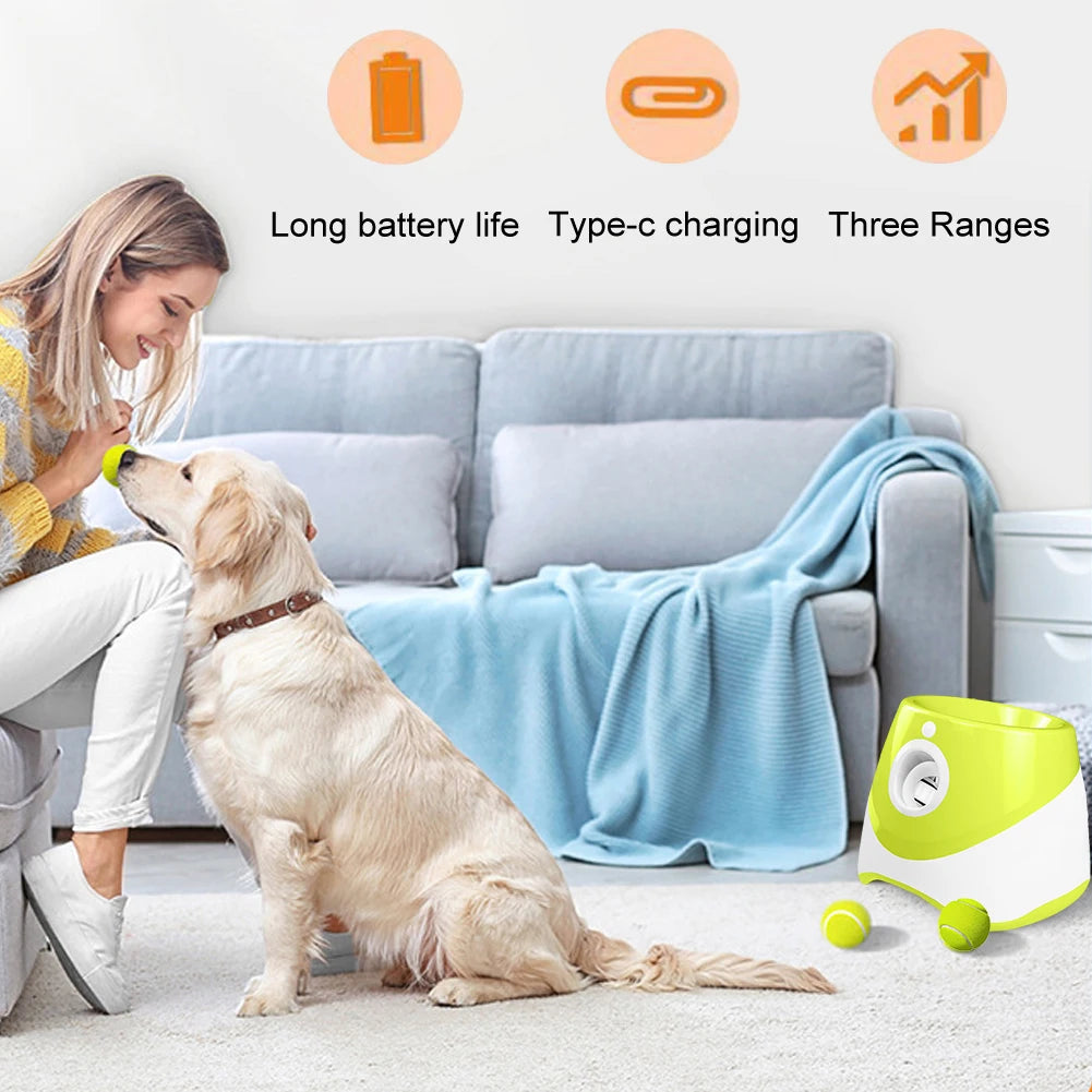 Dog Tennis Ball Launcher; Automatic; Interactive , Rechargable;