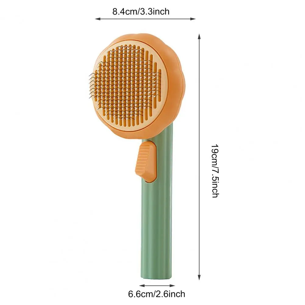 One-Click Cleaning Slicker Brush for Pets; Hair Removal Comb for Cats & Dogs,;Easy-Clean Button for fast cleaning;