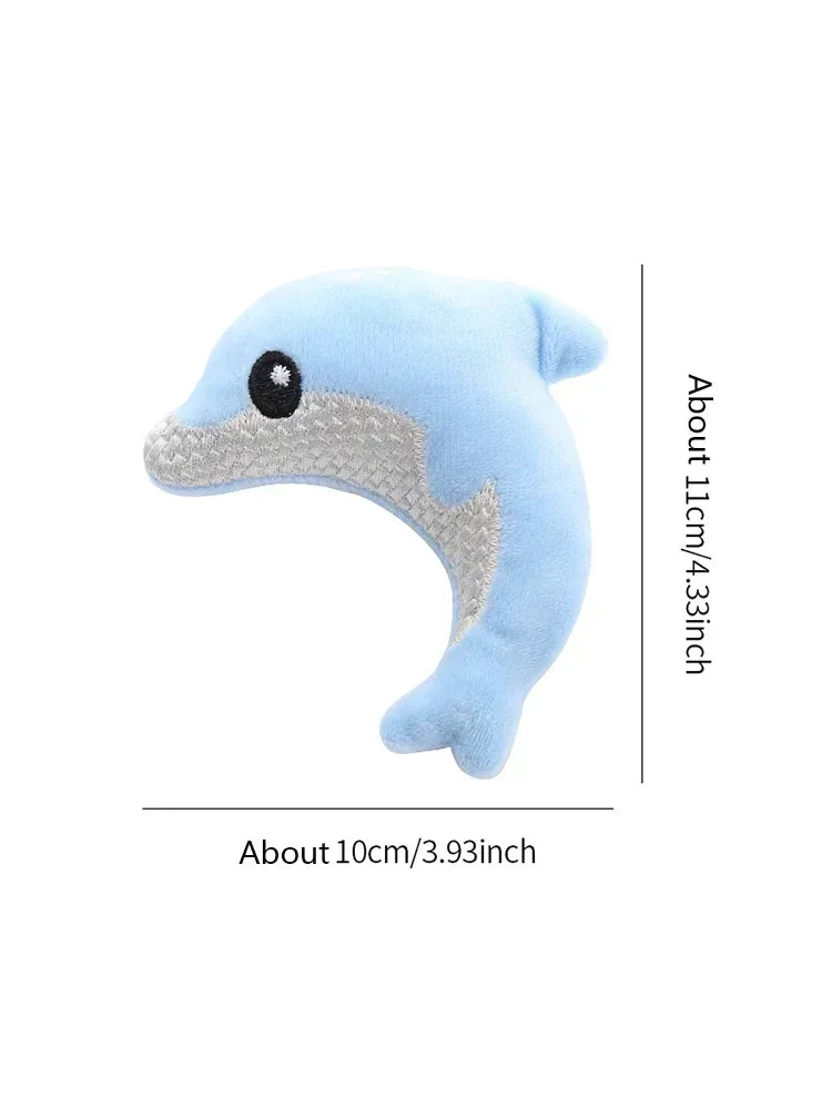 Cat toystuffed baby dolphin w/ catnip nibble toy