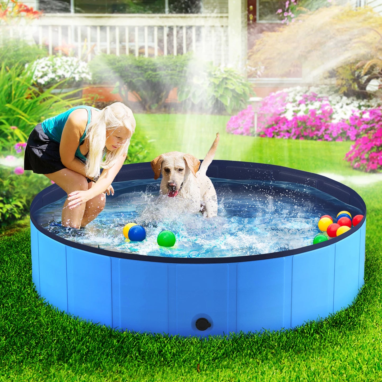 Portable Dog Pool, Pet Swimming Tub,;