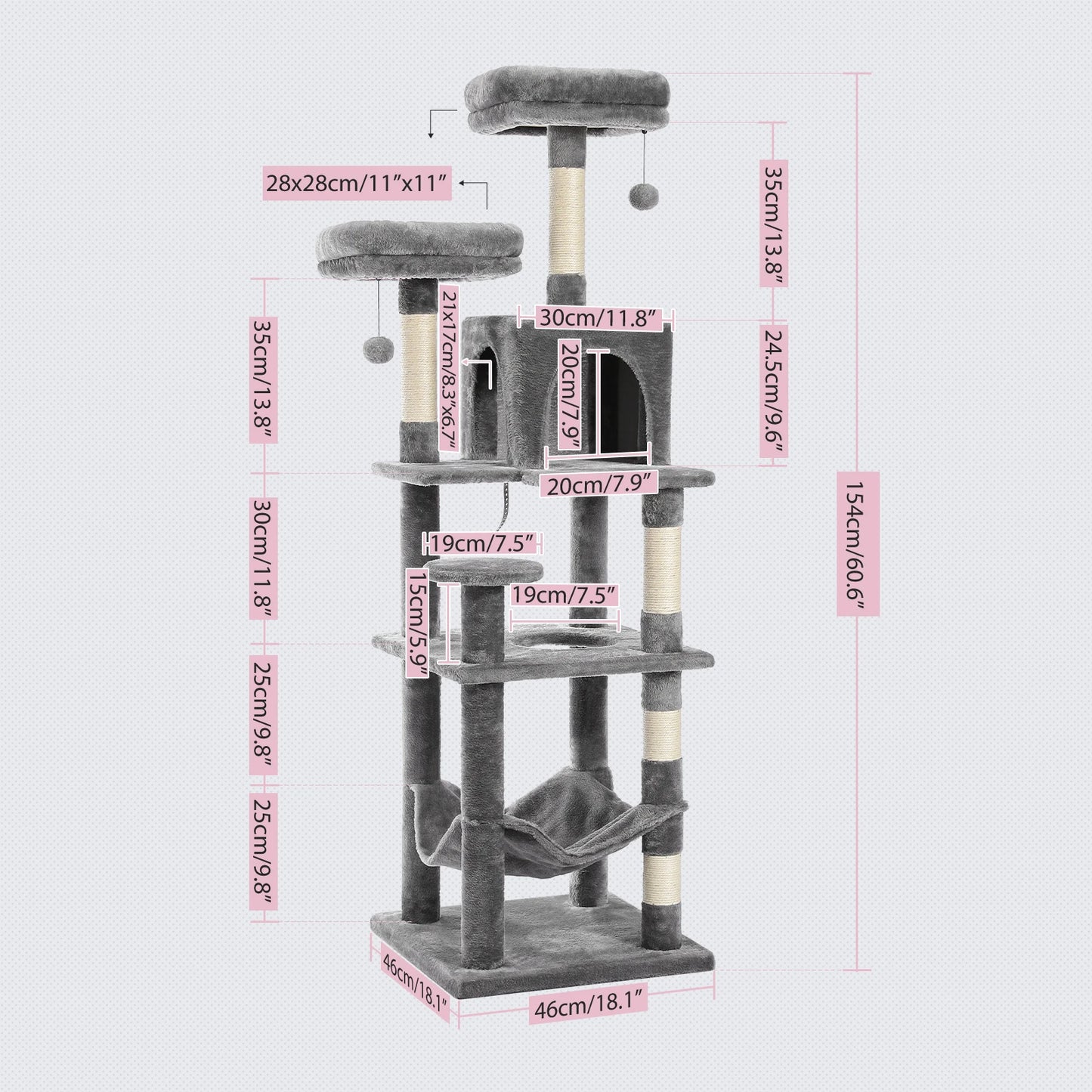 Multi-Level Cat Tree Tower; Kitten Tower Cozy Condo;