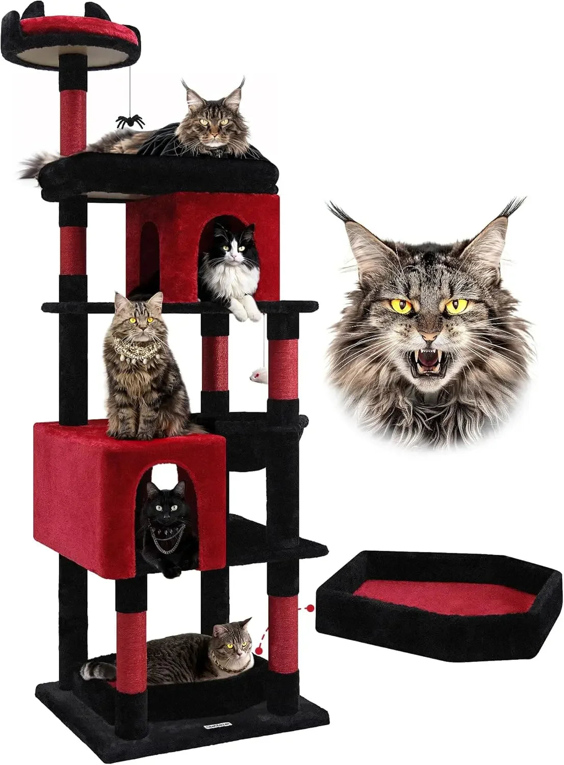 Heavy Duty Cat Trees Large Cats,Sturdy 72inMaine Coon Cats Tree for Large Cat 20lbs+Heavy Duty Cats Tower for Adult Biggest Cats