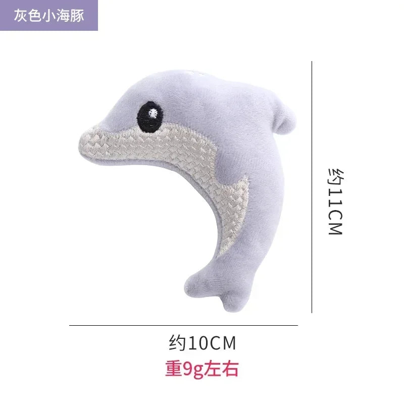 Cat toystuffed baby dolphin w/ catnip nibble toy