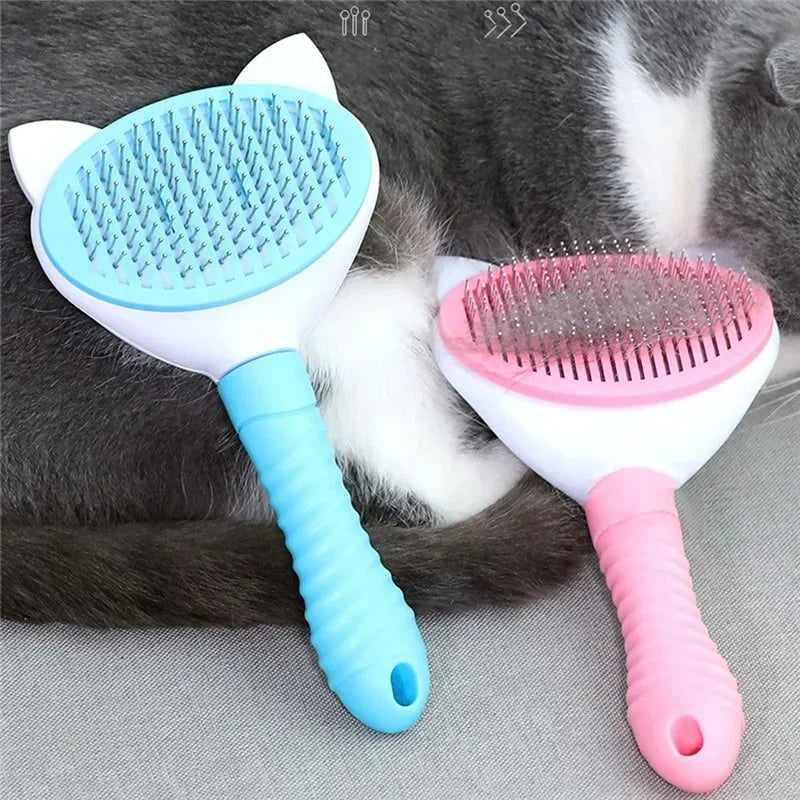 Pet Comb Cleaning Brush ;Supplies High Quality Self cleaning Brush; Professional Grooming brush for Dogs/Cats ;