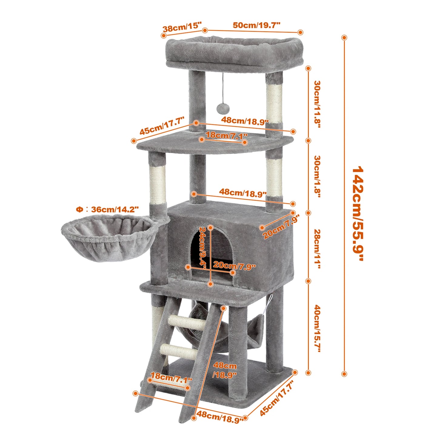 Multi-Level Cat Tree Tower; Kitten Tower Cozy Condo;