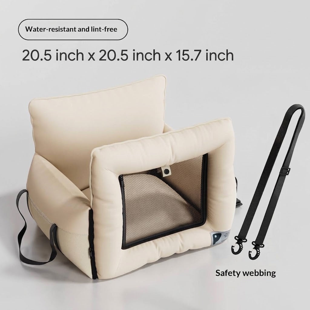 Detachable Washable Car Travel Carrier With Seat-Mounted Design