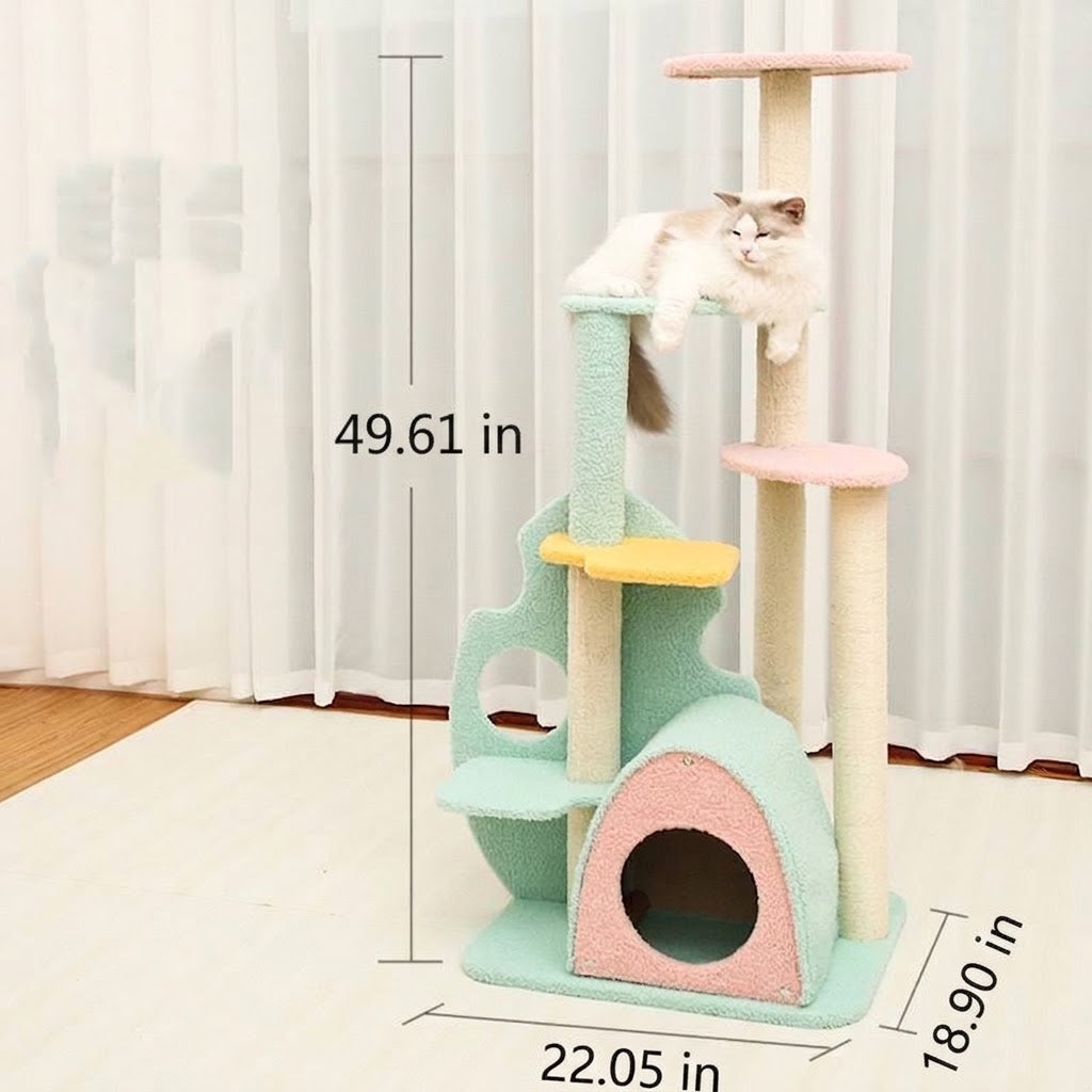 Pet Scratching Post With Interactive Toy For Play And Exercise