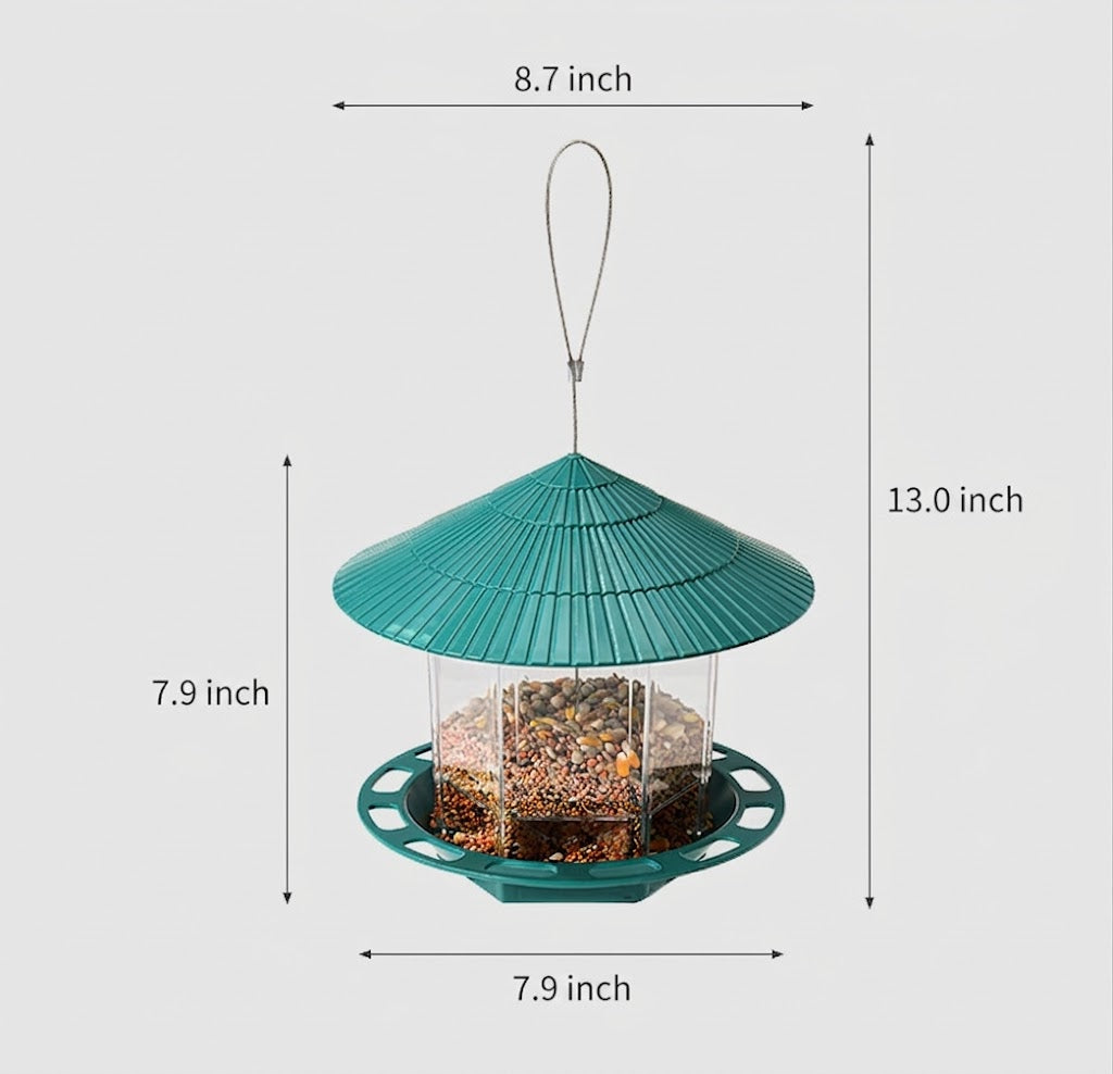 Outdoor Garden Hanging Transparent Bird Feeder Decor