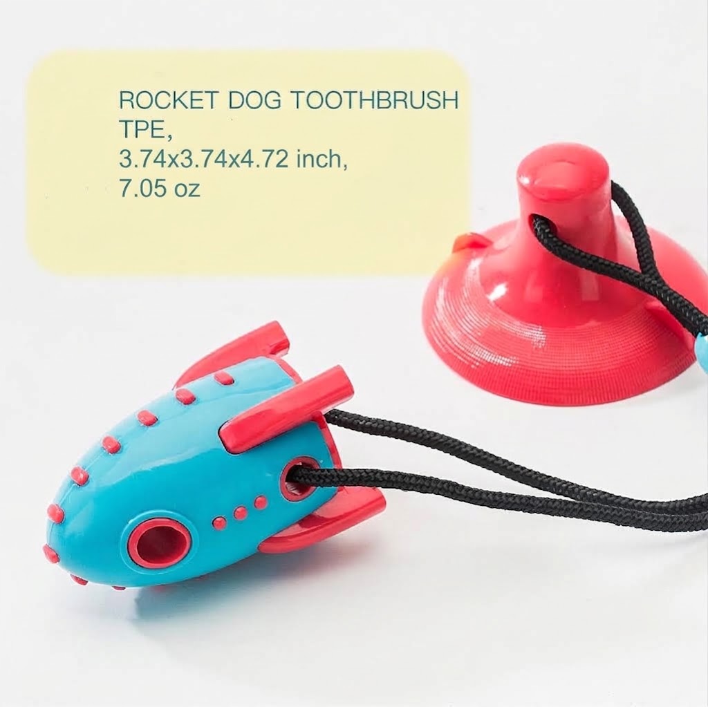 Rocket Food-Dispensing Pet Chew Toy Bite-Resistant Interactive Toy