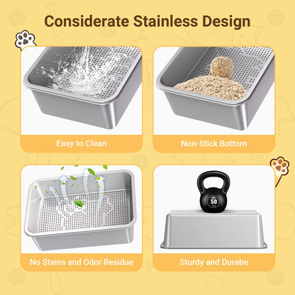 XL Cat litter box; Sifting pan, Ordor control, Easy Clean