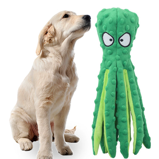 Plush Toy Octopus; Dog Interactive Toy Indestructible;