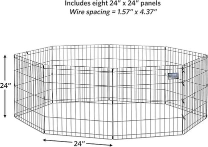 8 panels Pet Playpen; No Door / 2 Door Black;