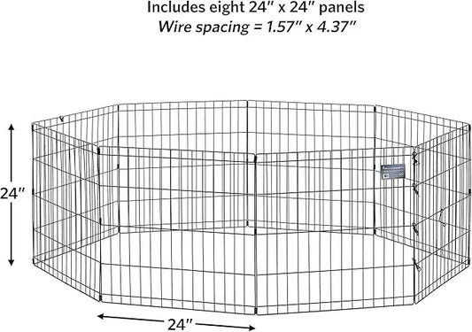 8 panels Pet Playpen; No Door / 2 Door Black;