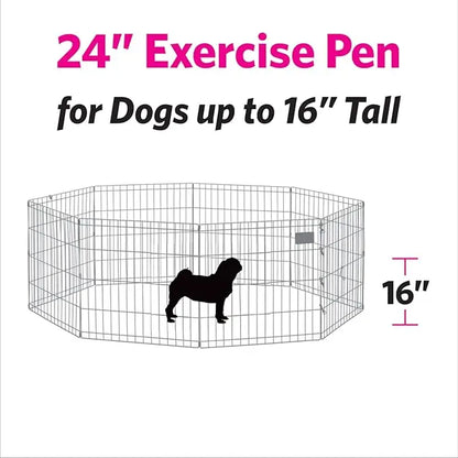 8 panels Pet Playpen; No Door / 2 Door Black;