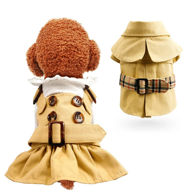 Spring/ Autumn DogTrench Coat; Dog Skirt;