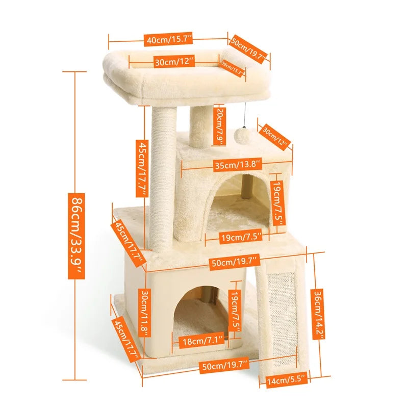 Multi-Level Cat Tree Tower;  Kitten Tower Cozy Condo;