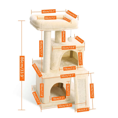 Multi-Level Cat Tree Tower;  Kitten Tower Cozy Condo;