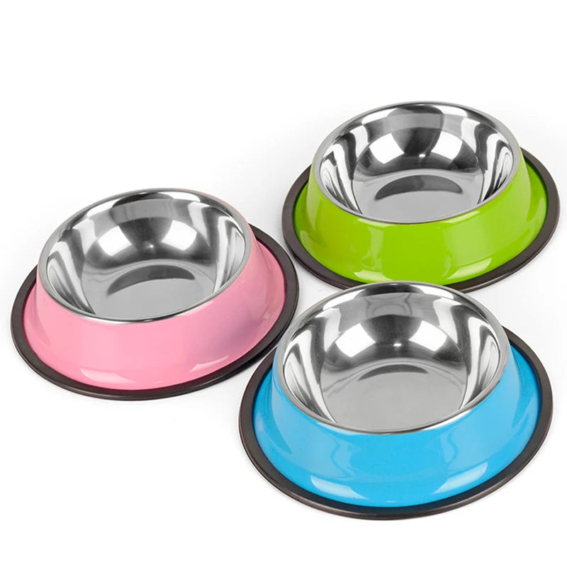 4 Colors Stainless Steel Dog/ Cat Bowls;