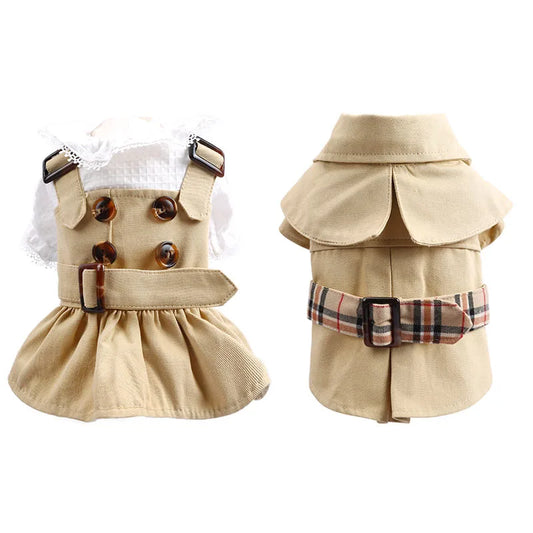 Spring/ Autumn DogTrench Coat; Dog Skirt;