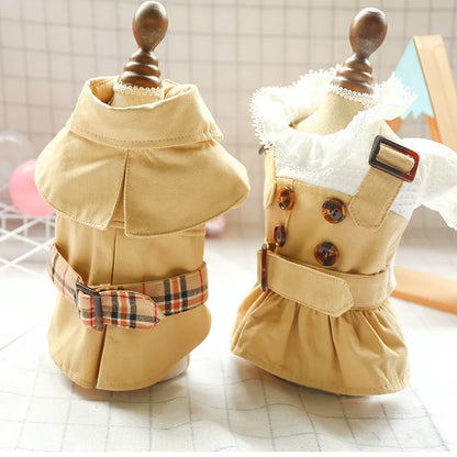Spring/ Autumn DogTrench Coat; Dog Skirt;