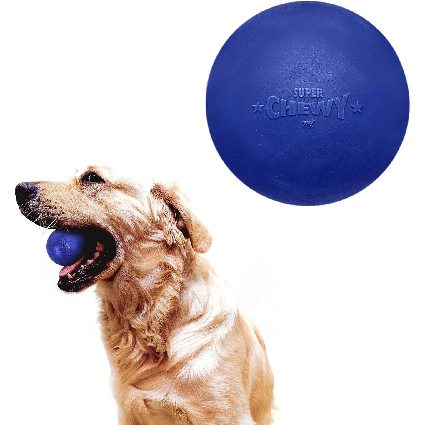 SuperChewy Tough Dog Ball;Strong Natural Rubber;