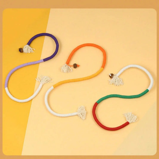 Color Blocking Cotton Rope Safe Cat Toys;