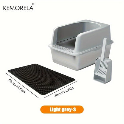 Stainless Steel Litter Box W/ Litter Mat& Scoop; HighVolume;
