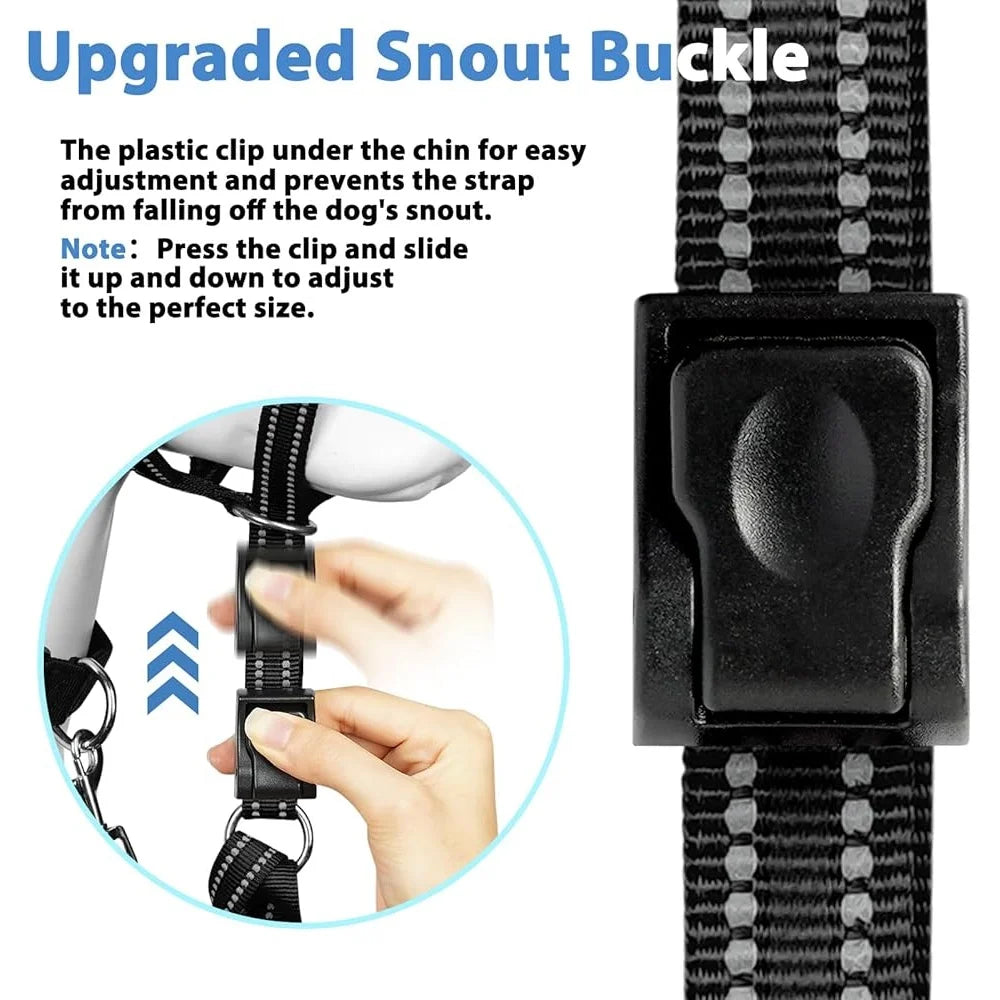 No Pull; Padded Safety Nose Leash ;Reflective Head Harness;