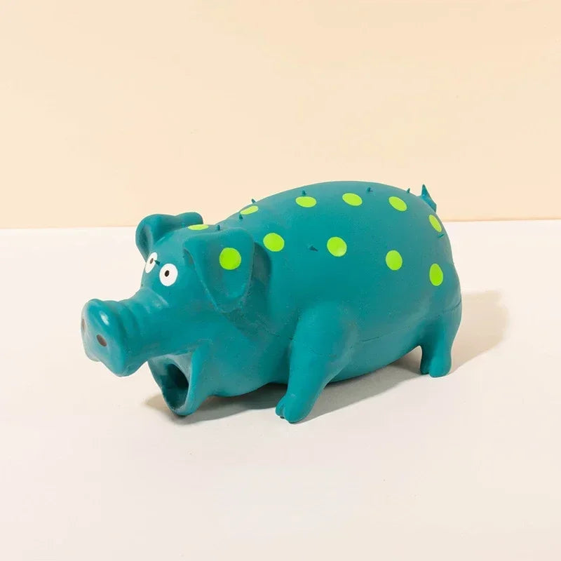 Squeaky Pig Dog Toy Latex Rubber;