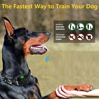 Electric Dog Training Collar; Rechargeable Anti Barking Shock Vibration;