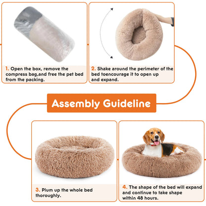 Calming Dog Bed ;Washable;  Anti-Slip;